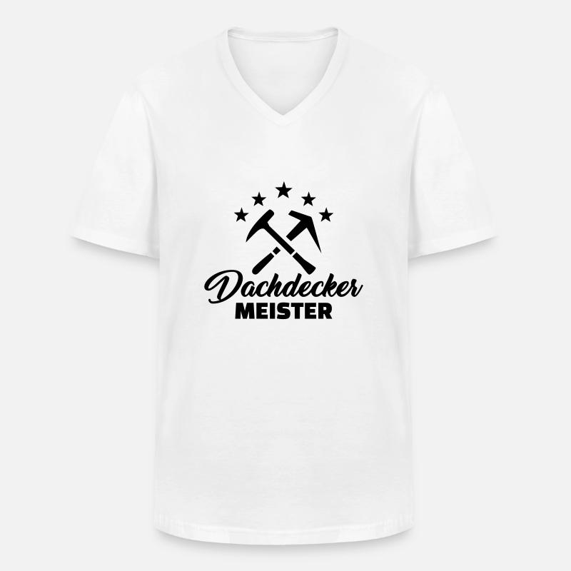 Dachdecker - Männer-T-Shirt mit V-Ausschnitt - Weiß
