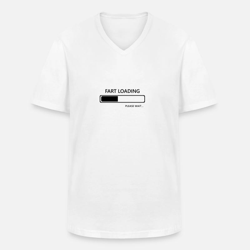 Fart loading - Männer-T-Shirt mit V-Ausschnitt - Weiß