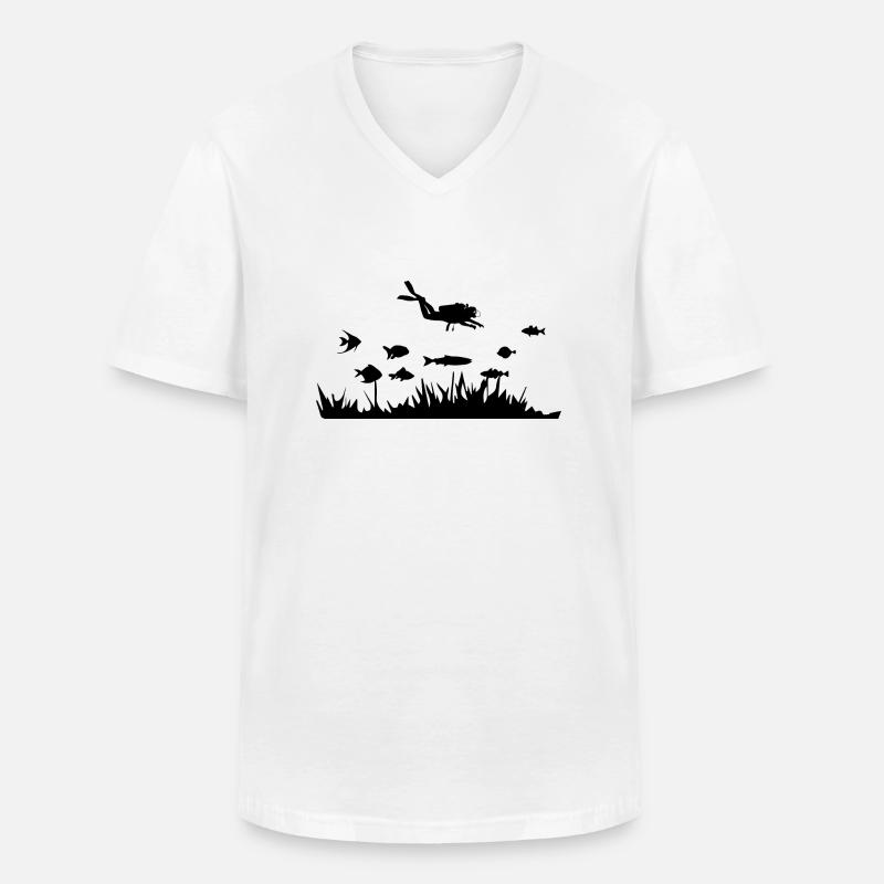 Diving Dive Dive - Men's V-Neck T-Shirt - white