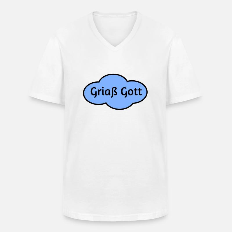 Griaß Gott - Männer-T-Shirt mit V-Ausschnitt - Weiß