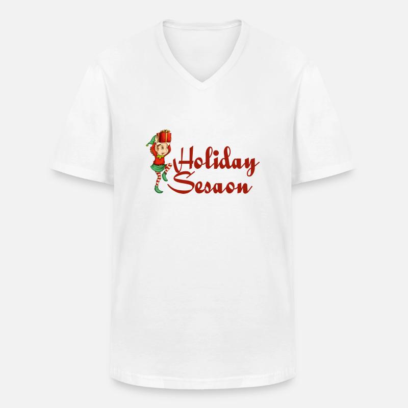 Elf - Männer-T-Shirt mit V-Ausschnitt - Weiß