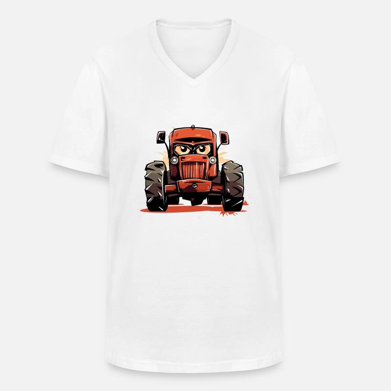 Wütender Traktor Nr. 2 - Männer-T-Shirt mit V-Ausschnitt - Weiß