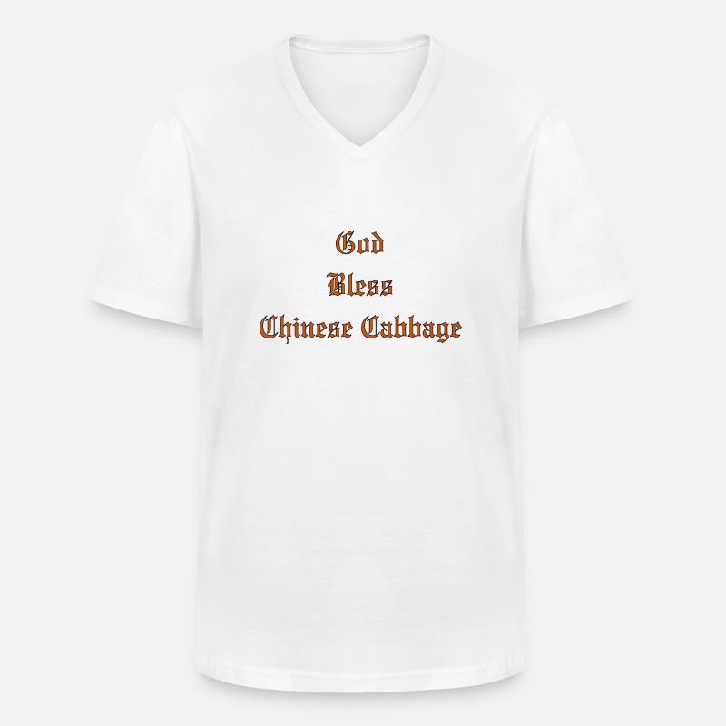 GodBlessChineseCabbage - Männer-T-Shirt mit V-Ausschnitt - Weiß