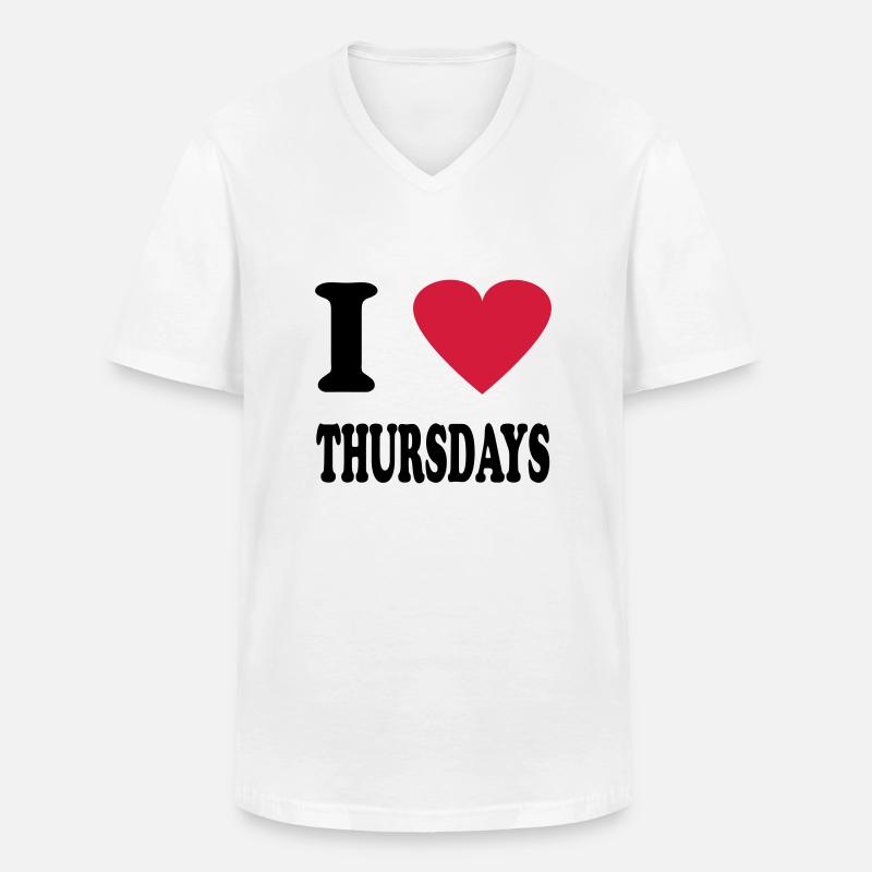 thursday - Männer-T-Shirt mit V-Ausschnitt - Weiß