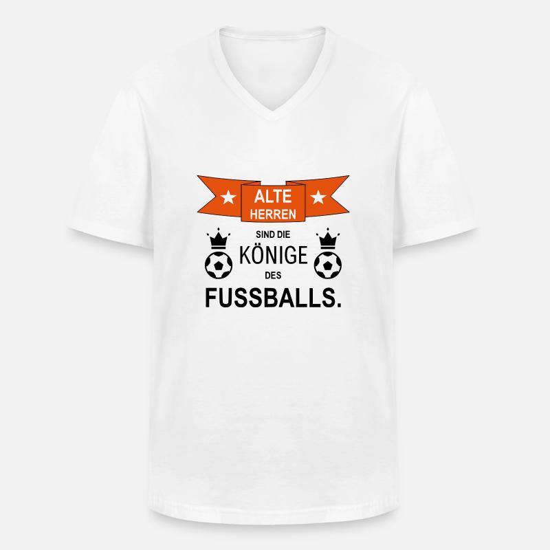 Fußball Alte Herren Geschenkidee - Männer-T-Shirt mit V-Ausschnitt - Weiß