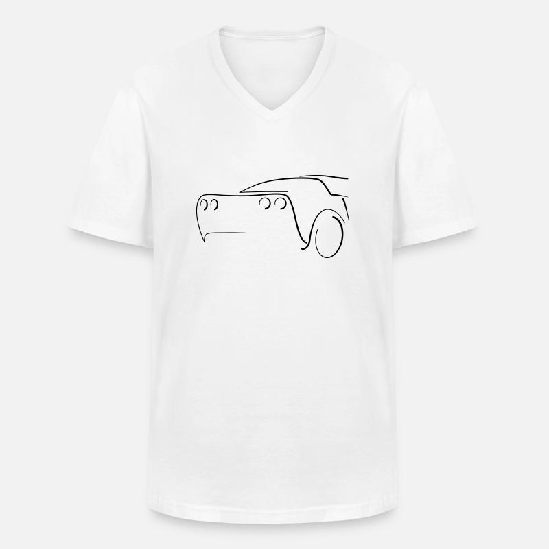 Sport Auto Heck - Tuning - Männer-T-Shirt mit V-Ausschnitt - Weiß