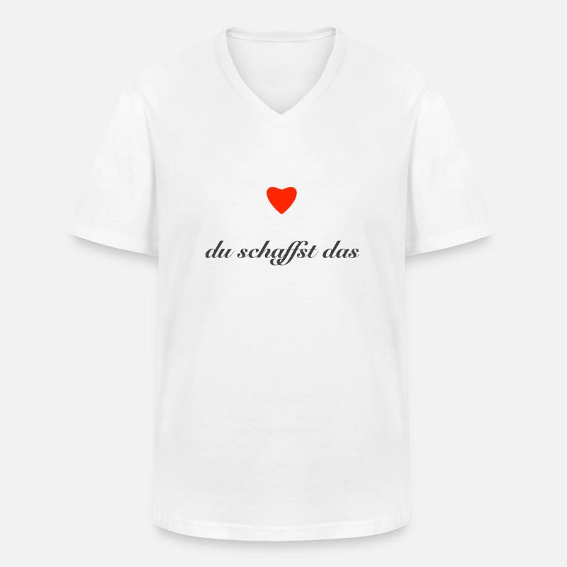 du schaffst das - Männer-T-Shirt mit V-Ausschnitt - Weiß