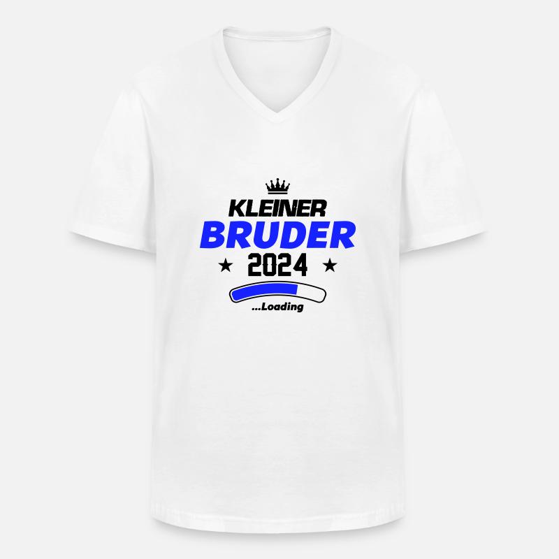 kleiner bruder 2024 loading - Männer-T-Shirt mit V-Ausschnitt - Weiß