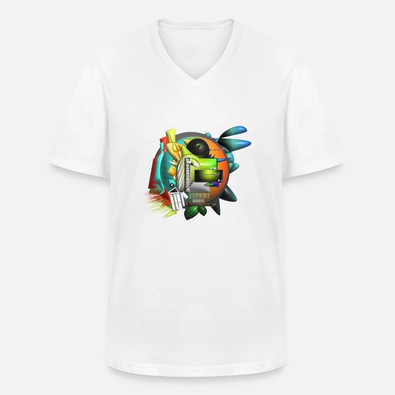 Abstrakte Kunst Kubismus - Männer-T-Shirt mit V-Ausschnitt - Weiß