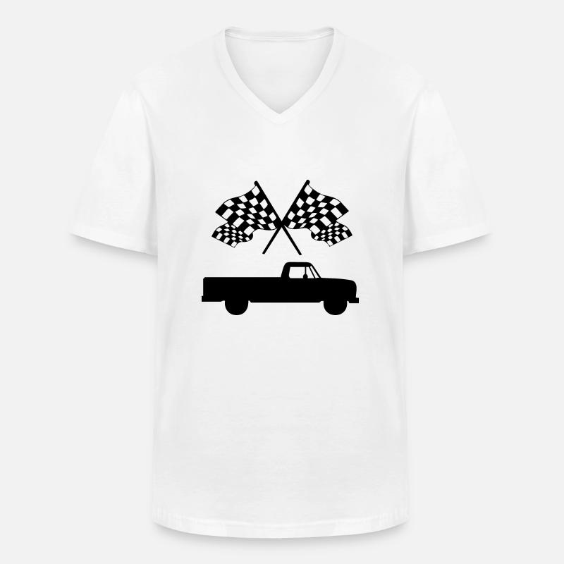 Auto - Männer-T-Shirt mit V-Ausschnitt - Weiß