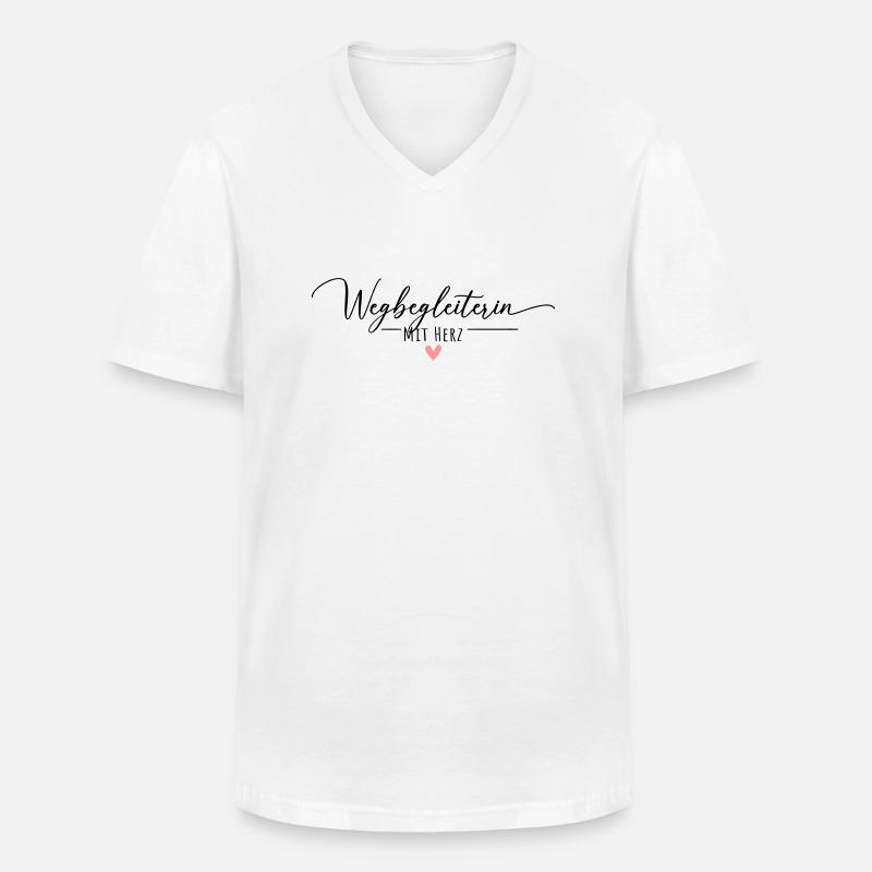 Wegbegleiterin mit Herz - Männer-T-Shirt mit V-Ausschnitt - Weiß