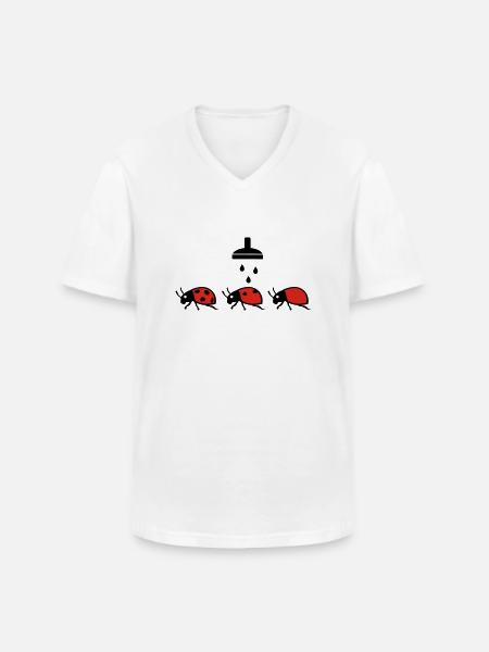 Marienkaefer - Männer-T-Shirt mit V-Ausschnitt - Weiß