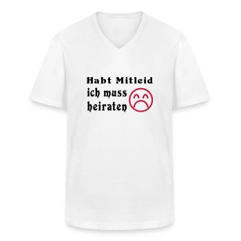 baccalauréat - T-shirt col V Homme - blanc - Devant - AI Model Male 185 light (185cm)