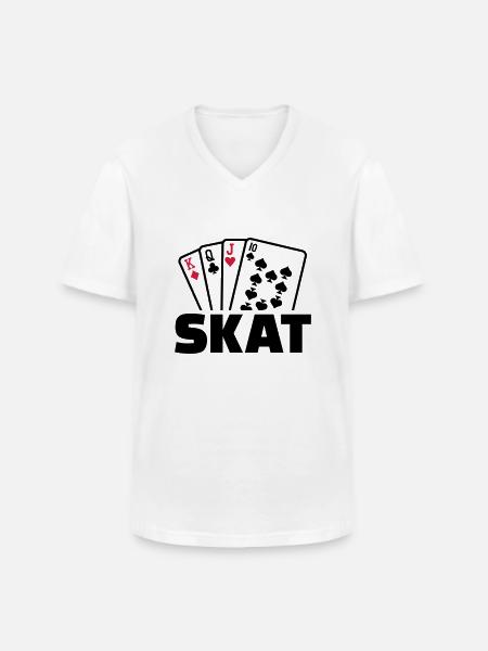Skat - Männer-T-Shirt mit V-Ausschnitt - Weiß