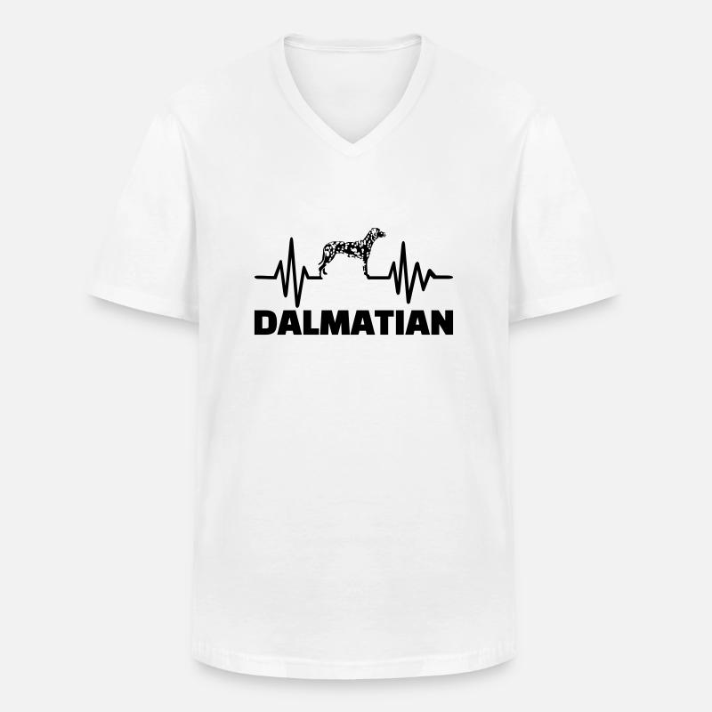 Dalmatiner - Männer-T-Shirt mit V-Ausschnitt - Weiß