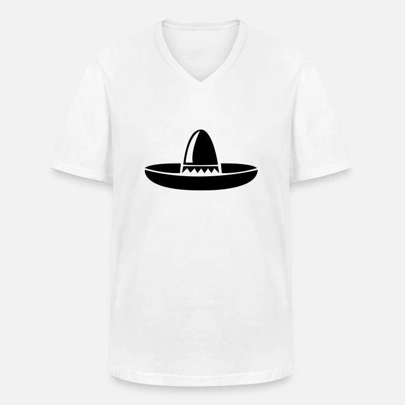 mexico_hut - Männer-T-Shirt mit V-Ausschnitt - Weiß