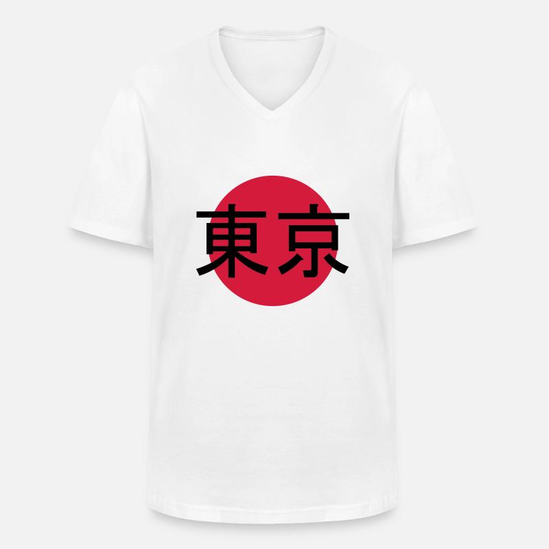Zeichen Tokyo Stempel - Männer-T-Shirt mit V-Ausschnitt - Weiß