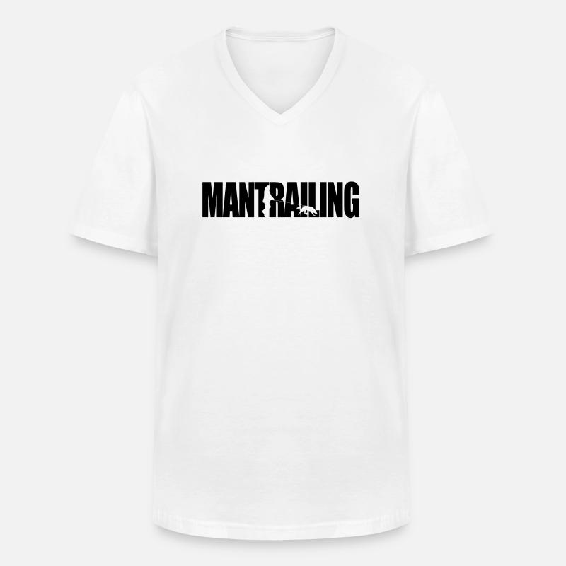 Mantrailing Silhouette Ricerca Cane Trova Cani - Maglietta da uomo classica con scollo a V - bianco