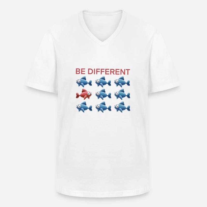 Be Different - Männer-T-Shirt mit V-Ausschnitt - Weiß