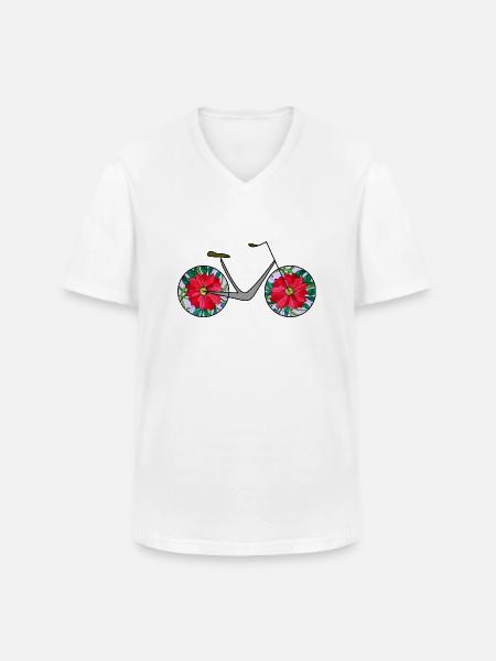 Vélo - T-shirt col V Homme - blanc