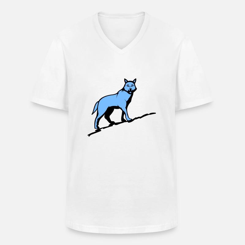wolf wolf - Männer-T-Shirt mit V-Ausschnitt - Weiß