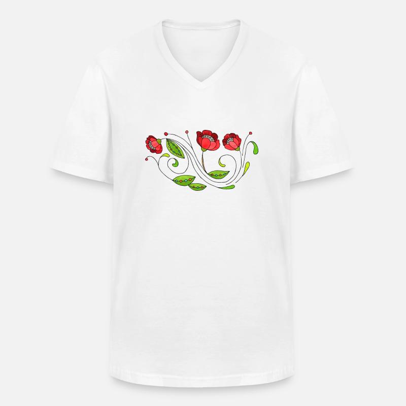 Blumen - Männer-T-Shirt mit V-Ausschnitt - Weiß