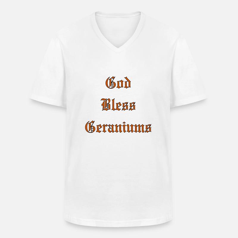 GodBlessGeraniums - Männer-T-Shirt mit V-Ausschnitt - Weiß