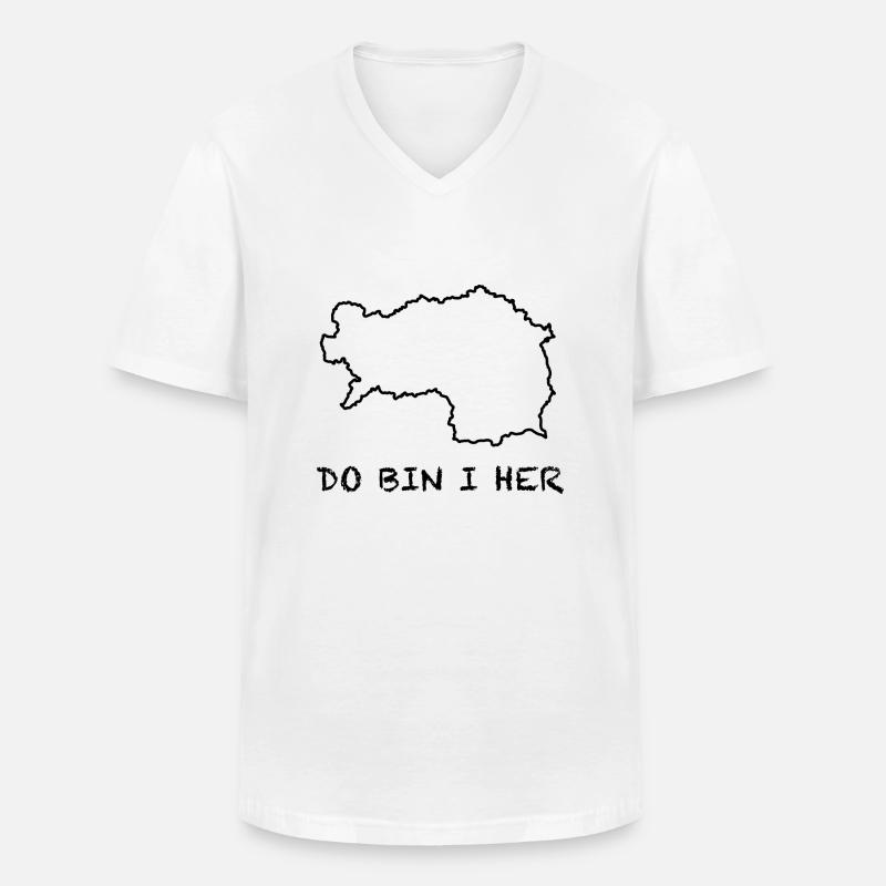 do bin i her - Steiermark - Männer-T-Shirt mit V-Ausschnitt - Weiß