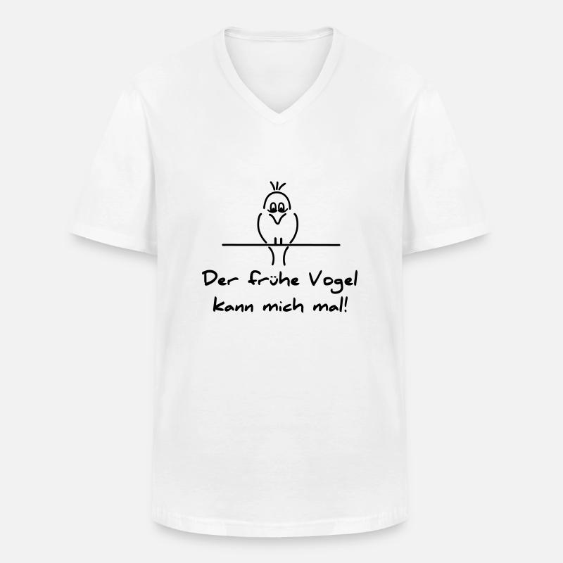Früher Vogel - Männer-T-Shirt mit V-Ausschnitt - Weiß