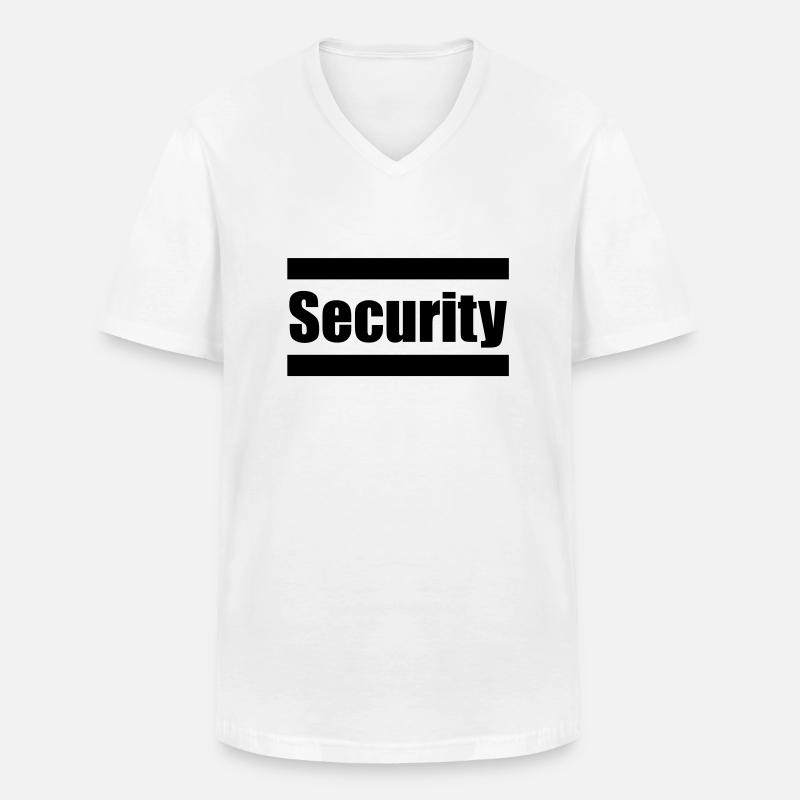 Security - Männer-T-Shirt mit V-Ausschnitt - Weiß