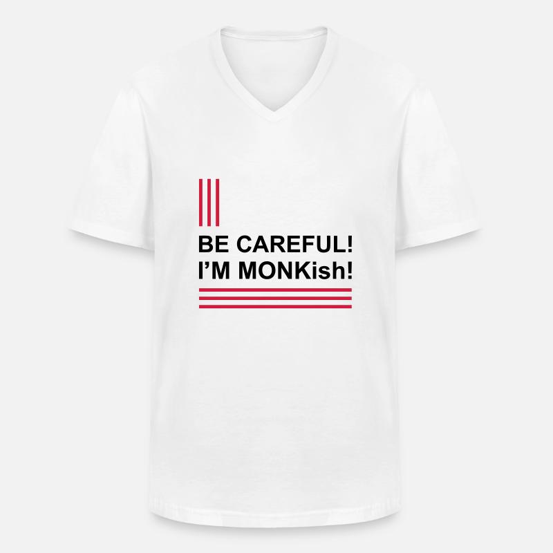 I'M MONKish - Männer-T-Shirt mit V-Ausschnitt - Weiß