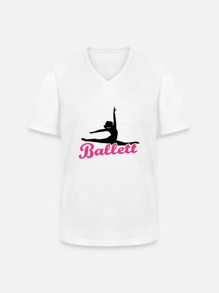 Ballett - Männer-T-Shirt mit V-Ausschnitt - Weiß