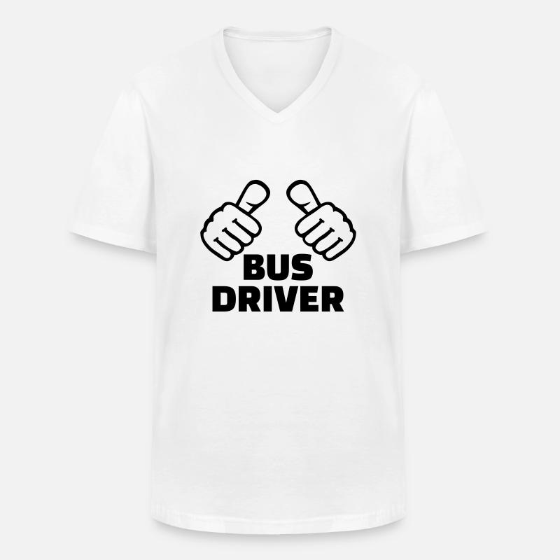 Busfahrer - Männer-T-Shirt mit V-Ausschnitt - Weiß