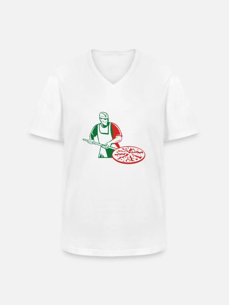 Pizza bakers - Men's V-Neck T-Shirt - white