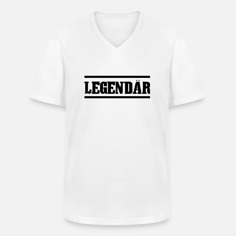 Legendär - Männer-T-Shirt mit V-Ausschnitt - Weiß
