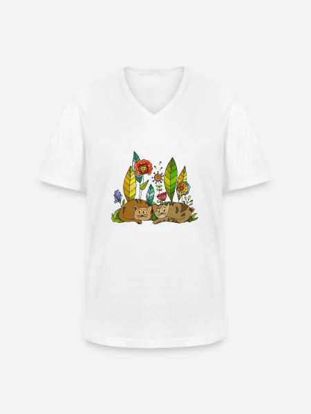 Cats - Men's V-Neck T-Shirt - white