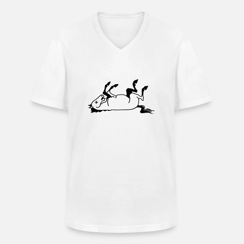 Totes Pferd - Männer-T-Shirt mit V-Ausschnitt - Weiß