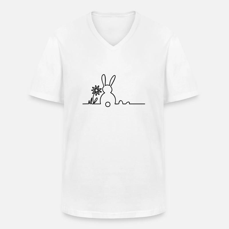 Osterhasi - Männer-T-Shirt mit V-Ausschnitt - Weiß