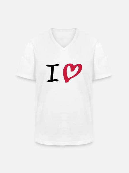 i love - Men's V-Neck T-Shirt - white