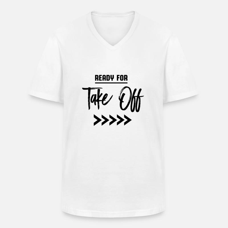 Ready for take off - Männer-T-Shirt mit V-Ausschnitt - Weiß