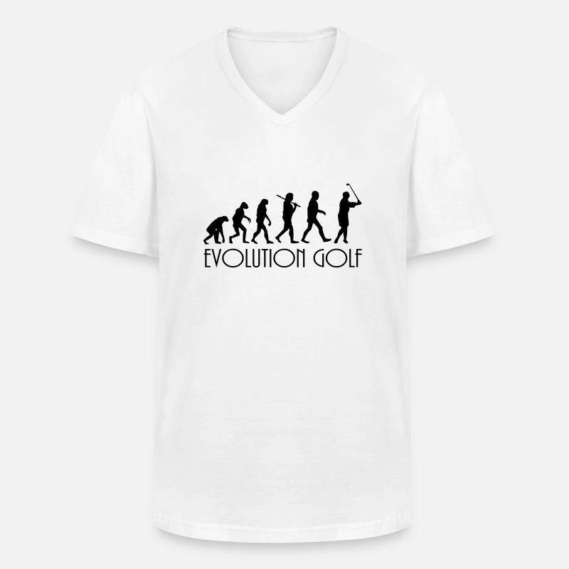 evolution Golf - Männer-T-Shirt mit V-Ausschnitt - Weiß