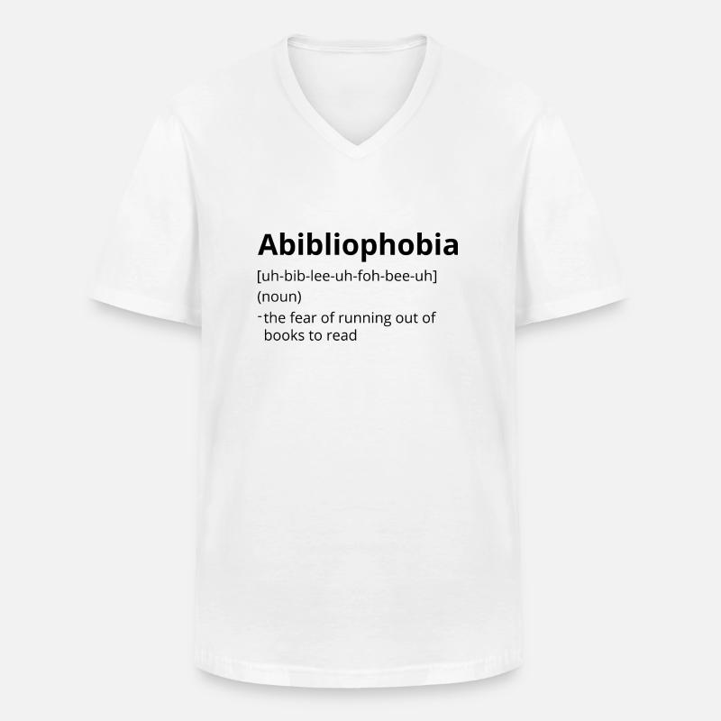Abibliophobia Definition Description - Männer-T-Shirt mit V-Ausschnitt - Weiß