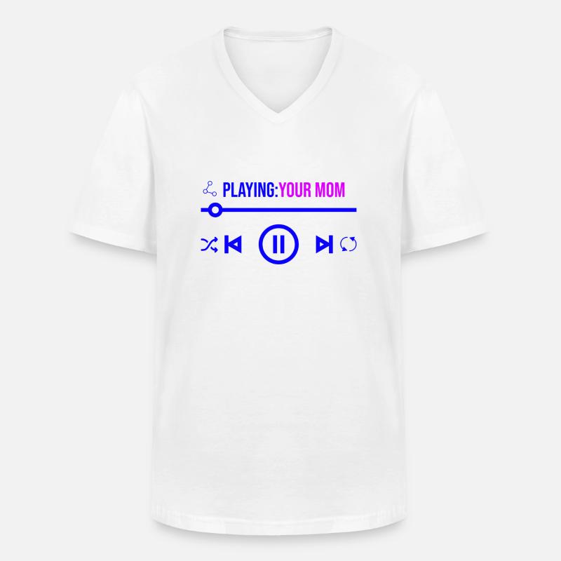 Deine Mutter spielen - Männer-T-Shirt mit V-Ausschnitt - Weiß