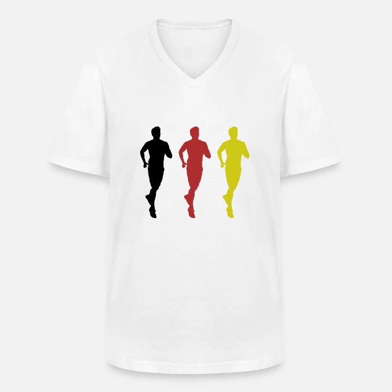 jogging germany - Männer-T-Shirt mit V-Ausschnitt - Weiß