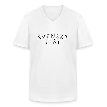 Swedish steel - Men's V-Neck T-Shirt - white - Front - AI Model Male 185 light (185cm)