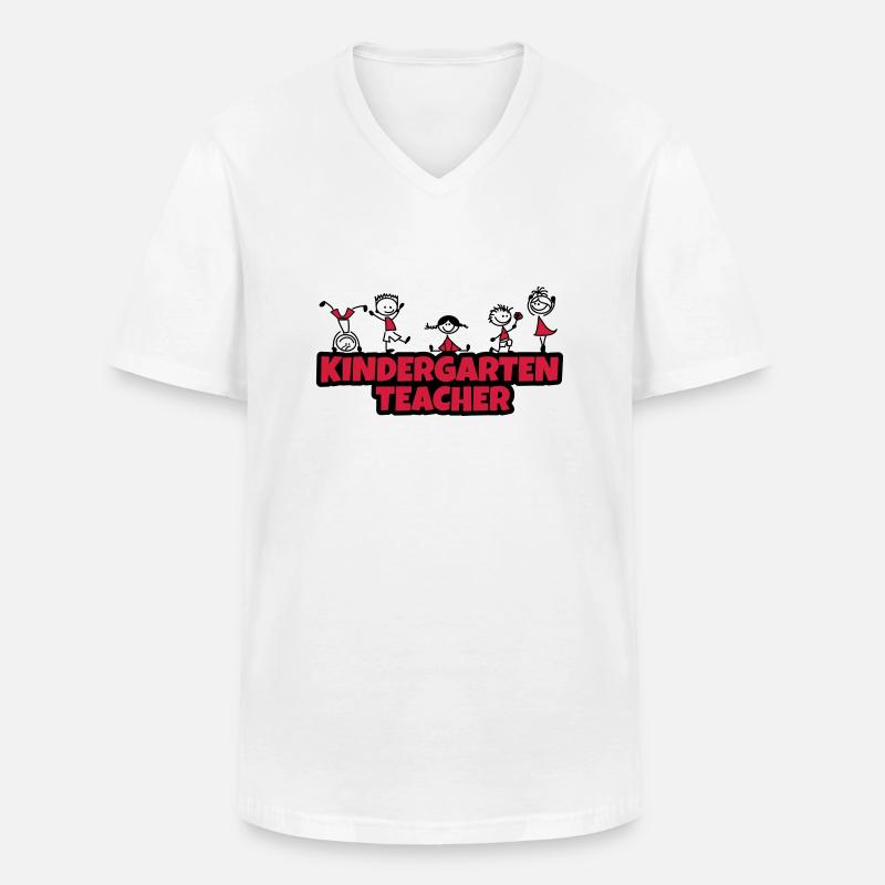 kindergarten teacher - Männer-T-Shirt mit V-Ausschnitt - Weiß