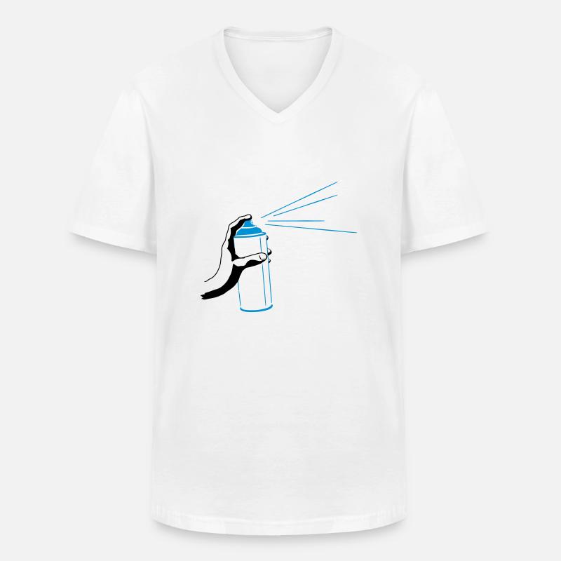 Spraydose - Männer-T-Shirt mit V-Ausschnitt - Weiß