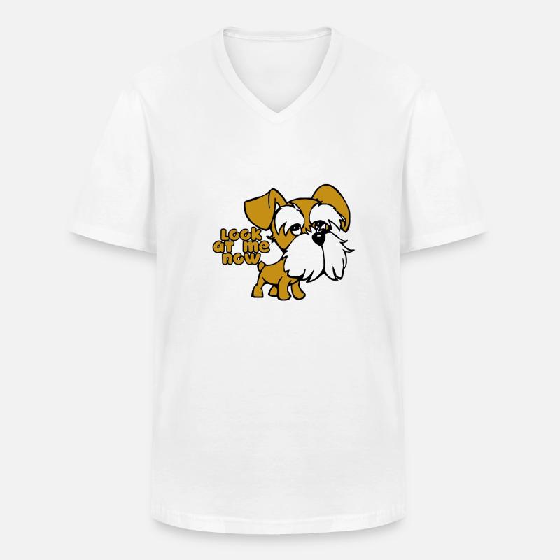 Beachte Mich - Männer-T-Shirt mit V-Ausschnitt - Weiß