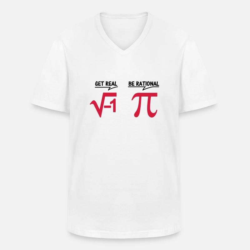 get real - be rational (2c) - Männer-T-Shirt mit V-Ausschnitt - Weiß