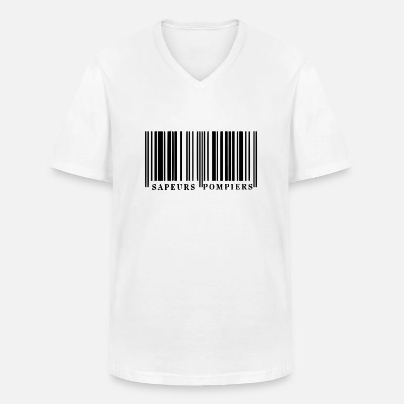 Barcode SP1 - Männer-T-Shirt mit V-Ausschnitt - Weiß